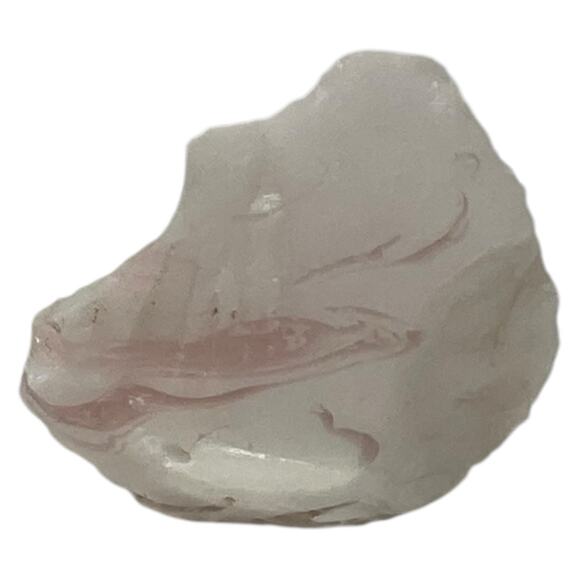 Milk Glass Pink Swirl Art Glass Cullet Glowing Manganese Slag Glass #5GM42 - Picture 3 of 8